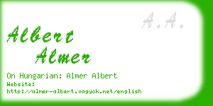 albert almer business card